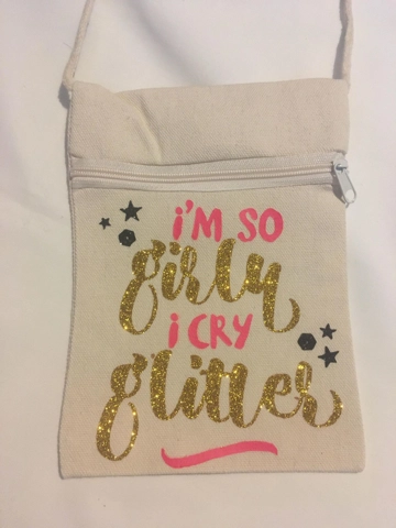 Canvas Sling Bag with Added Vinyl Glitter