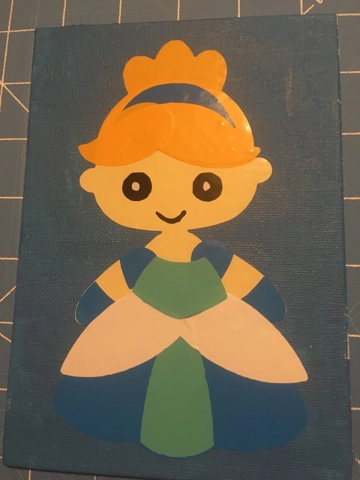 Painted Canvas With Vinyl - Cinderella