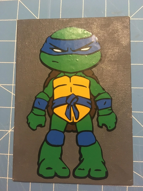 Painted Canvas With Vinyl - TMNT - Leonardo