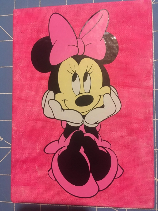 Painted Canvas With Vinyl - Minnie