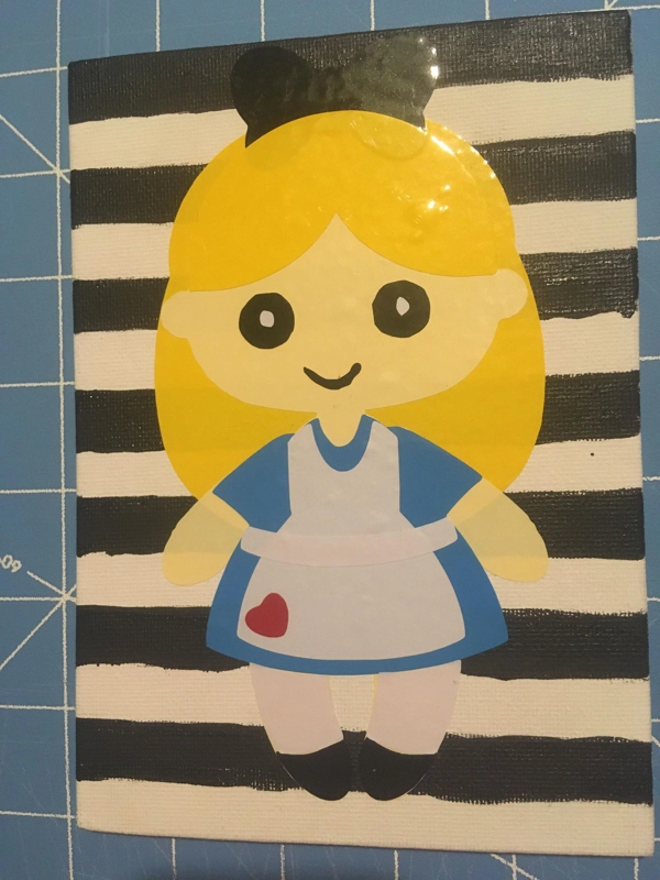 Painted Canvas With Vinyl - Alice