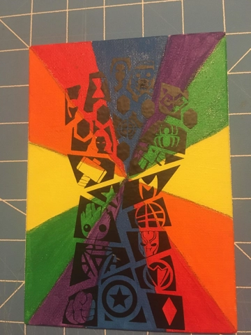 Painted Canvas With Vinyl - Infinity Glove