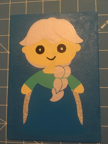 Painted Canvas With Vinyl - Elsa