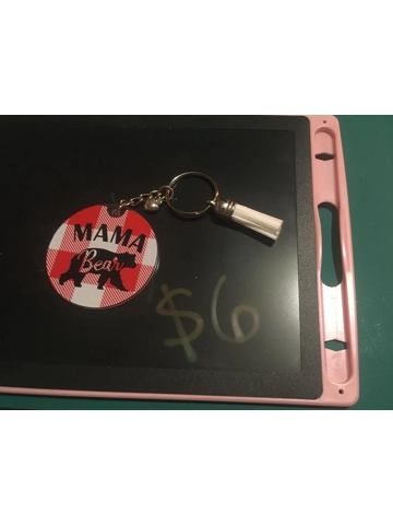 Acrylic Key Chain Circle Mama Bear