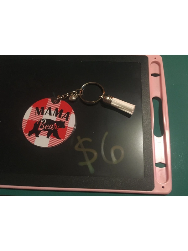 Acrylic Key Chain Circle Mama Bear