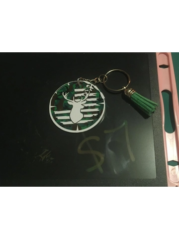 Acrylic Key Chain Circle Deer