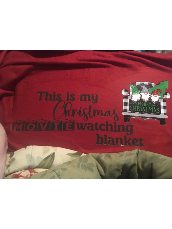 50x60 Throw Blanket with Vinyl Christmas Saying