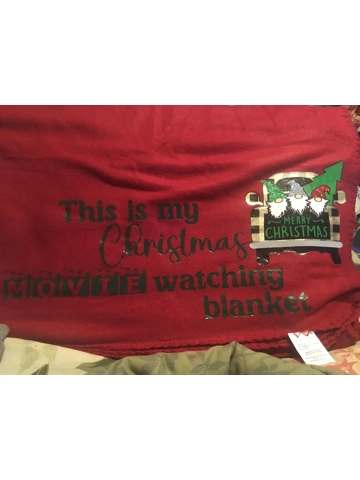 50x60 Throw Blanket with Vinyl Christmas Saying