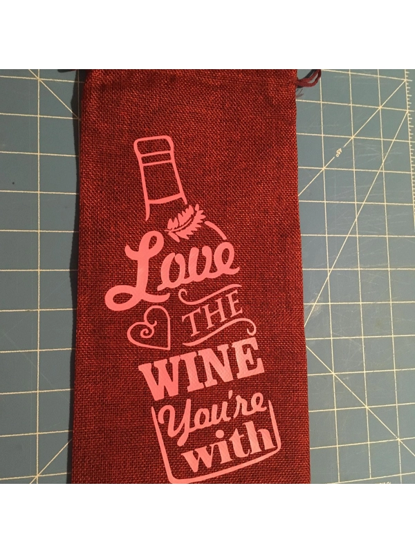 Wine Gift Bag with Added Vinyl Love The Wine You're With