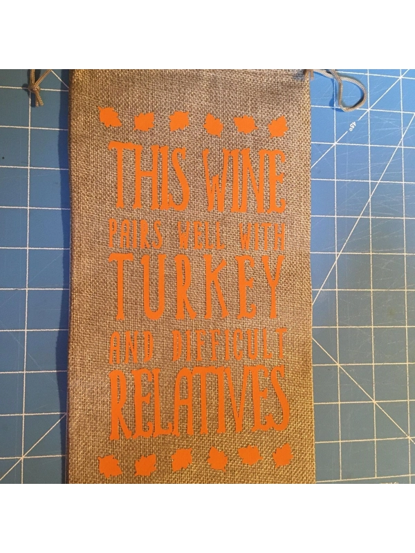Wine Gift Bag with Added Vinyl Turkey
