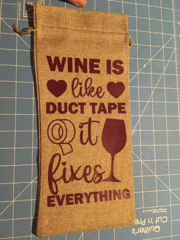 Wine Gift Bag with Added Vinyl Wine is LIke Duct Tape