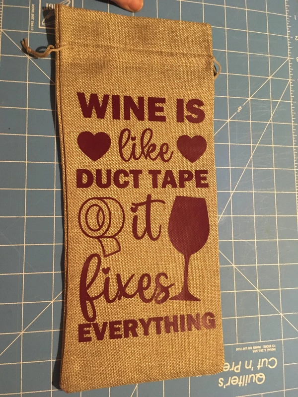 Wine Gift Bag with Added Vinyl Wine is LIke Duct Tape