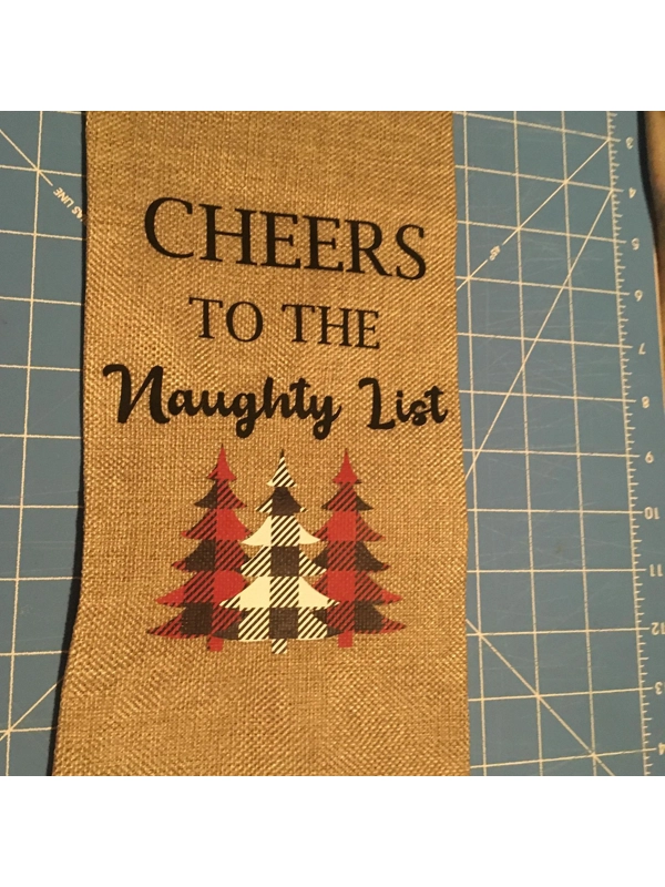 Wine Gift Bag with Added Vinyl Naughty List