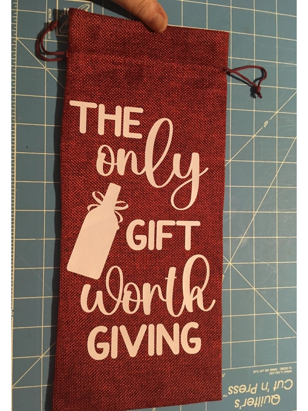 Wine Gift Bag with Added Vinyl The Only Gift