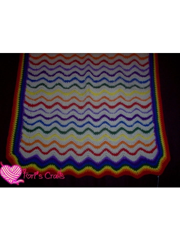Crochet Baby Afghan Ripple Pattern, Rainbow Baby, Neutral