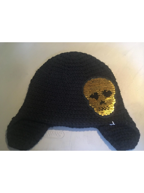 Black Sequence Skull Teen/Adult Hat