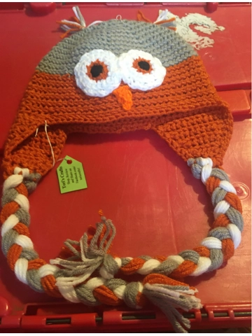Hand Crocheted Owl Hat Teen/Adult