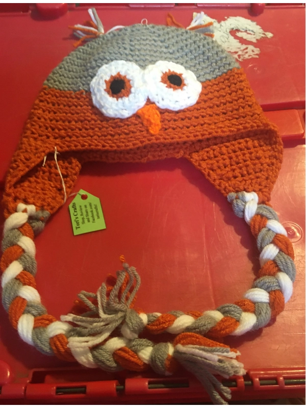Hand Crocheted Owl Hat Teen/Adult