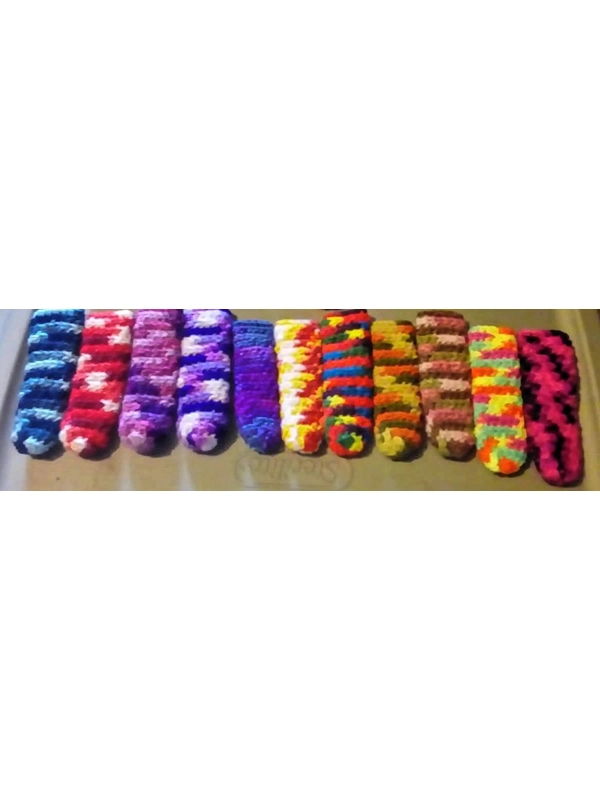 5 Random Colored Hand Crocheted Popsicle Holders for Freezie Pops