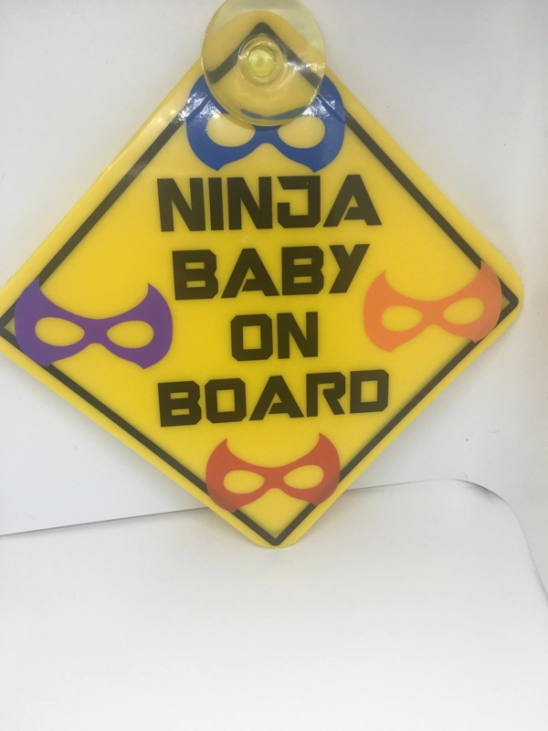 Car Sign with Suction Cup and added Vinyl Baby on Board