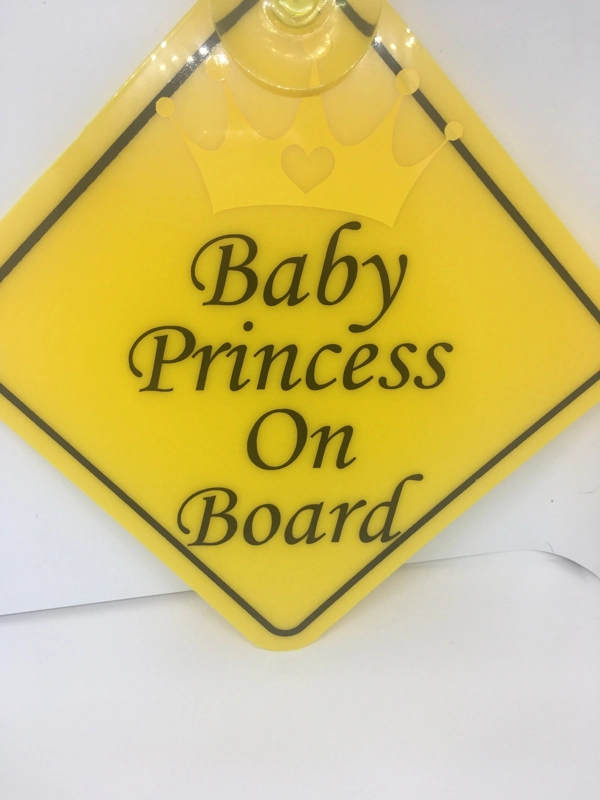 Car Sign with Suction Cup and added Vinyl Baby on Board