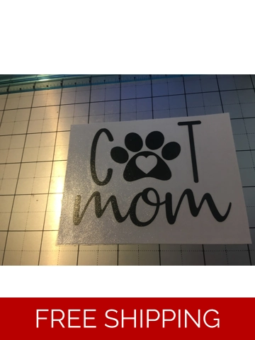 Vinyl Decal Cat Mom For Car Bumper Cup Window