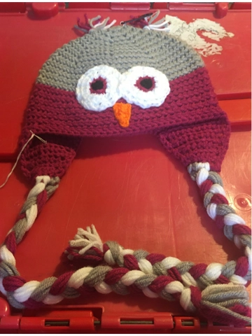 Hand Crocheted Owl Hat Teen/Adult