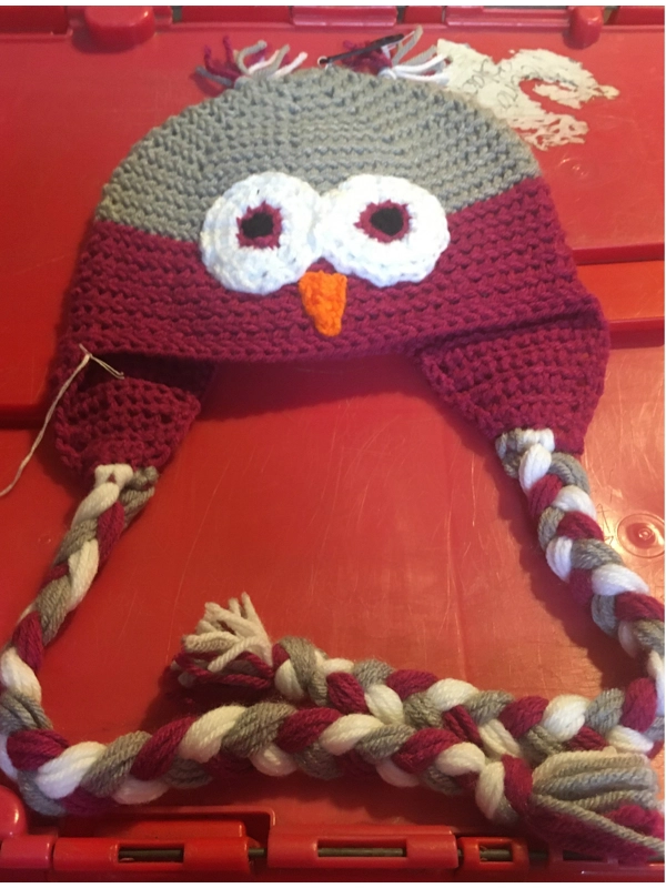 Hand Crocheted Owl Hat Teen/Adult