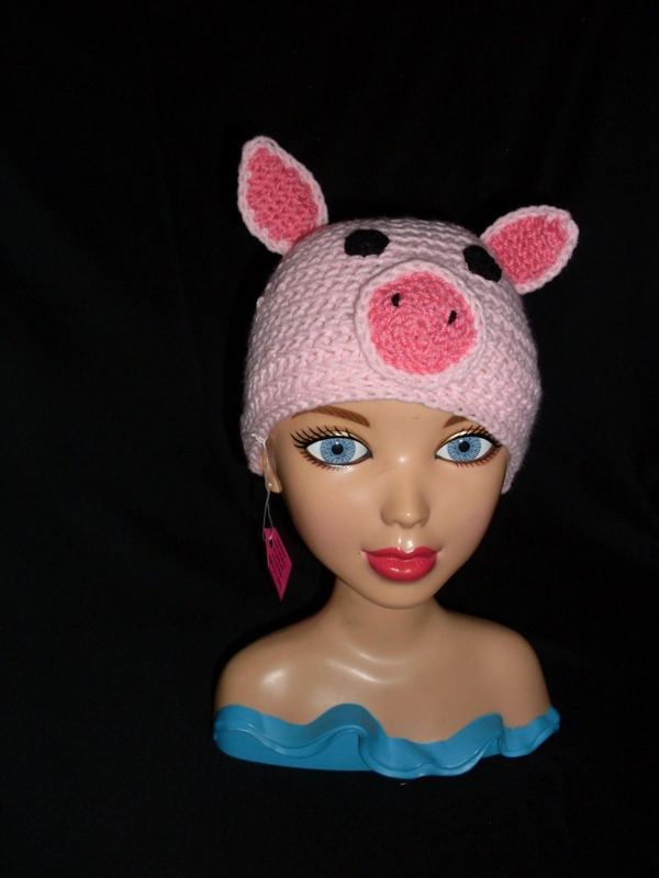 Handmade Crochet Pig Hat