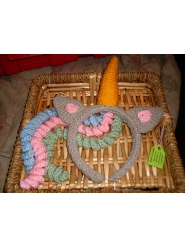 Hand Crocheted Unicorn Headband.