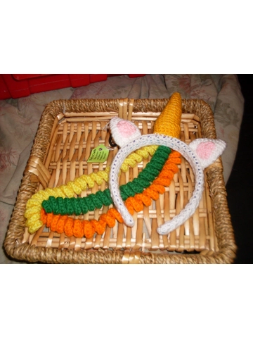 Hand Crocheted Unicorn Headband.