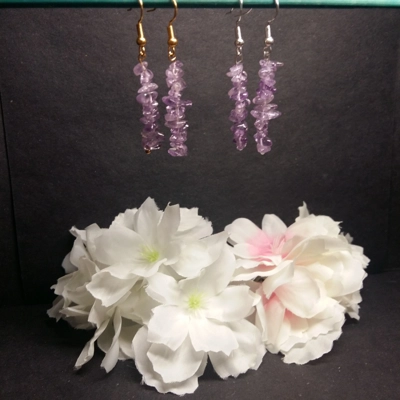 Purple Amethyst Stack Earrings Purple Amethyst Stack Earrings