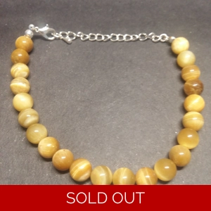 Beige 8mm Tiger eye Bracelet