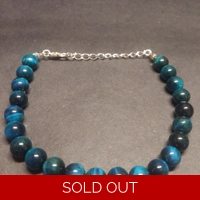 Blue 8mm Tiger Eye Bracelet