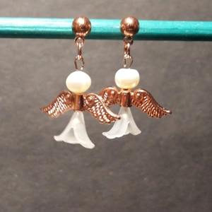 Pearl Angel Stud Earrings