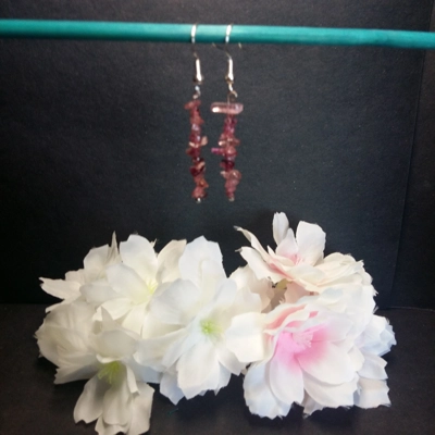 Pink Tourmaline Stack Earrings