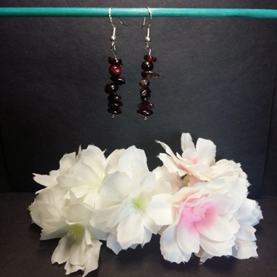 Red Garnet Stack Earrings