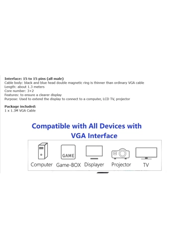 VGA 1.5mtr cable
