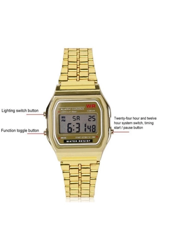 Metal strap mens digital watch