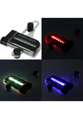 Colored led spoke bike light