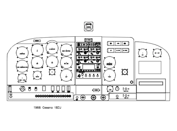 Cessna 182 J panel drawing