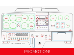 Cessna 150 L panel CAD drawing.