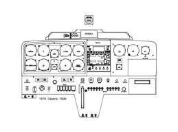 Cessna 150 M panel CAD drawing.