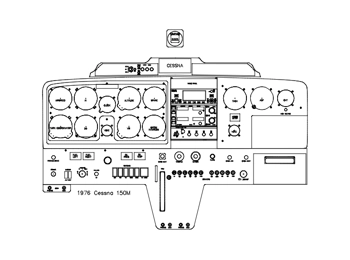 Cessna 150 M panel CAD drawing.