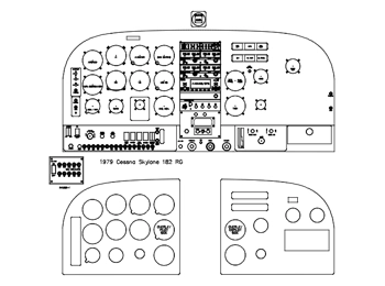 Cessna 182 RG panel CAD drawing