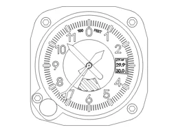 Altimeter clock CAD drawing