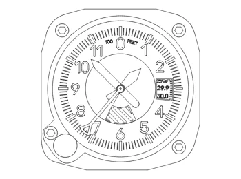Altimeter clock CAD drawing