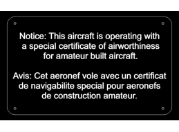 Experimental passenger warning placard