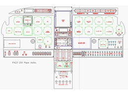 Piper PA 23 Aztec/Apache  panel CAD drawing