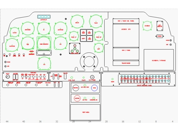Bonanza 33-35 panel CAD drawing